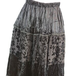 Burnt out Velvet-type/Sequins/ LaceSkirt SZ XL